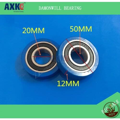 Rubber wheel 20*50*12PU polyurethane 6004 4PCS guiding positioning wheel plastic nylon wheel bearing pulley roller