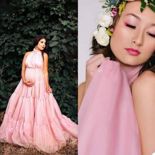 Pink Plus Size Pregnant Maternity Sleepwear Prom Dress Tulle Nightgowns For Photoshoot Lingerie Bathrobe Nightwear