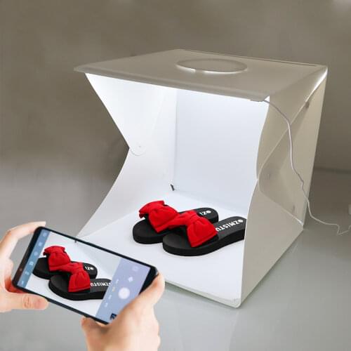 2 LED Folding Lightbox 40*40 Portable Photography Photo Studio Softbox Adjustable Brightness Light Box For DSLR Camera