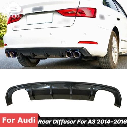 Carbon Fiber Material Rear Bumper Chin Lip Spoiler Diffuser For Audi A3 Hatchback Car Styling 2014-2016