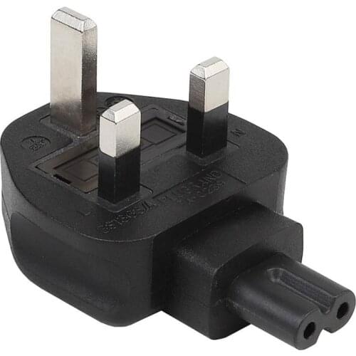 UNITED KINGDOM 3-Pin Male to IEC 320 C7 Female AC Adapter 3A Fuse, UK Power Conversion Plugs to IEC320 C7