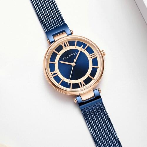 2019 Fashion Women Watches Top Brand Luxury Quart Analog Ladies Watch MINIFOCUS Business Elegant Rose Gold Clock montre femme