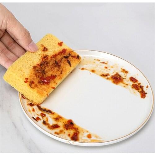 1pcs Kitchen Cleaning Brush Scrub Sponges for Dishwashing Wood Pulp Cotton Sponge Scouring Pad Wipe Sponge Kitchen Accessory