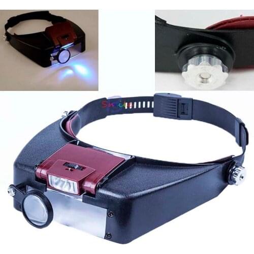 For Watch Repair Headband Headset LED Light Magnifying Glass Loupe