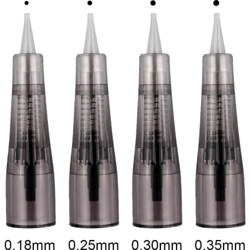 20PCS Nano 1R Tattoo Cartridges Needles 0.18mm/0.25mm Mesotherapy For Auto Microneedle Digital PMU Pen Tattoo Needles Tip