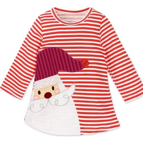 2021 Toddler Baby Girls Long Sleeve Striped Print Dress Kids Dresses Clothes Cute Princess Dresses Girls Autumn Dresses 12M-6Y