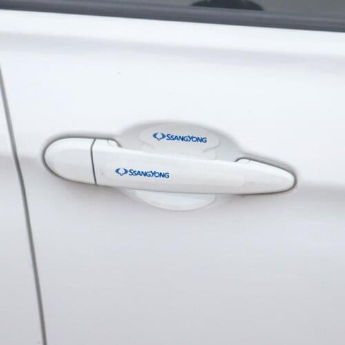 8Pcs Car door handle stickers protector film For SsangYong Actyon Turismo Rodius Rexton Korando Kyron Car Accessories