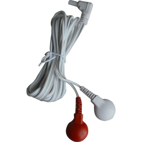 96Pcs/Lot 2 In 1 Safe Plug DC 2.35mm To Snap Electrode Lead Wire For Digital Physiotherapy Massager Machine With 2 Button