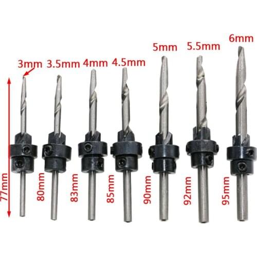 Free Shipping New 8pc/Set Countersink Drill Bits With Adjustable Depth Stop Collar Wood Woodworking Drilling Hole