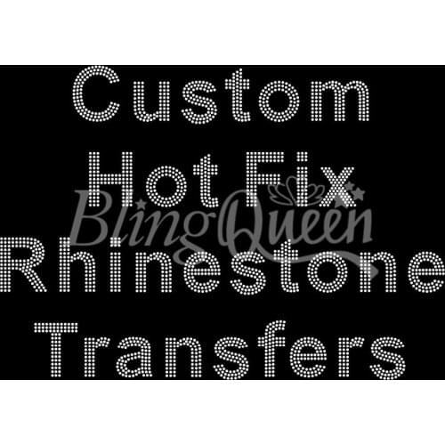 BlingQueen 25CS/LOT Rhinestone Transfers Hot Fix Iron On Crystal Motifs Strass Transfers Appliques