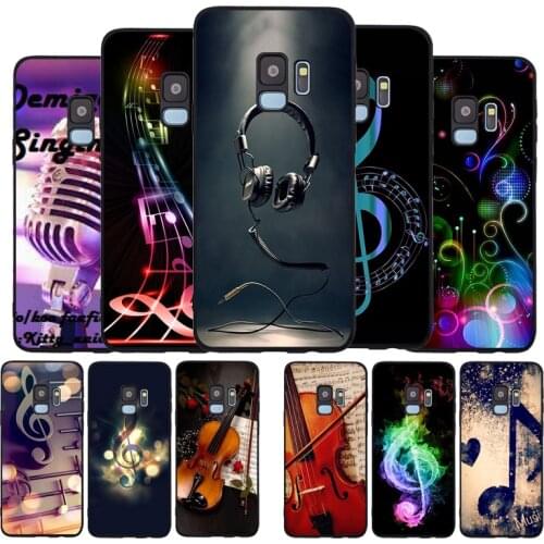 Musical Notes Violin Classical black phone Case For Samsung S20 S10 S9 S8 S7 edge Plus Lite Note 8 9 10 A7 A8 A9 2018