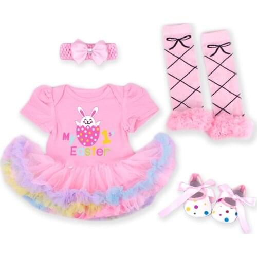 Newborn Baby Girl Clothes My First Easter Clothes Rainbow bebes Tutu Romper costumes Baby Girl Sets Birthday Infant Bunny Outfit