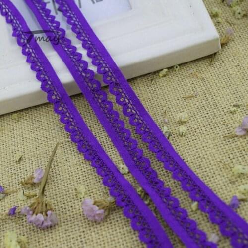 #274 Deep Purple Cord Elastic Bands Stretch Lace Edge Shinny Thread 8yards/lot Trim Baby Woman Man Underwear pants