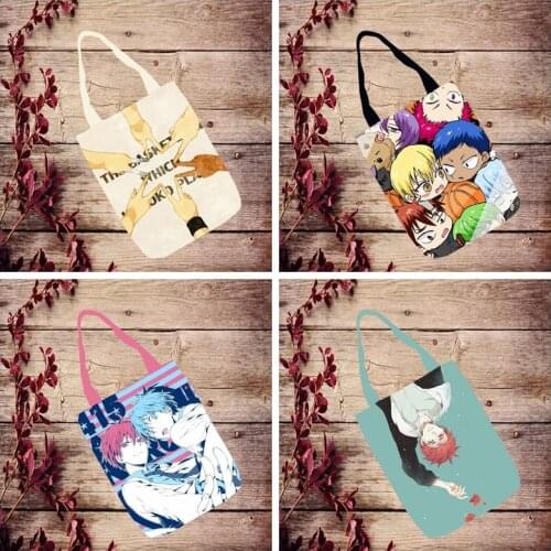 IVYYE 1PCS Kurokos Basketball Fashion Anime Canvas Shoulder Bags Casual Shopping Bag Cartoon Tote Handbag Travel Lady Girls New
