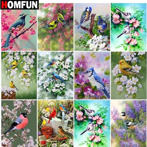 HOMFUN Rhinestone Painting Crystal Decor Diy Diamond Painting "Animal bird landscape" 3D Cross Stitch Pattern Diamond Embroidery