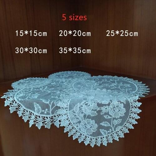 Lace tablecloth DIY cloth art Beautiful embroidery cloth cushion Hollow exquisite decoration coaster 2pcs