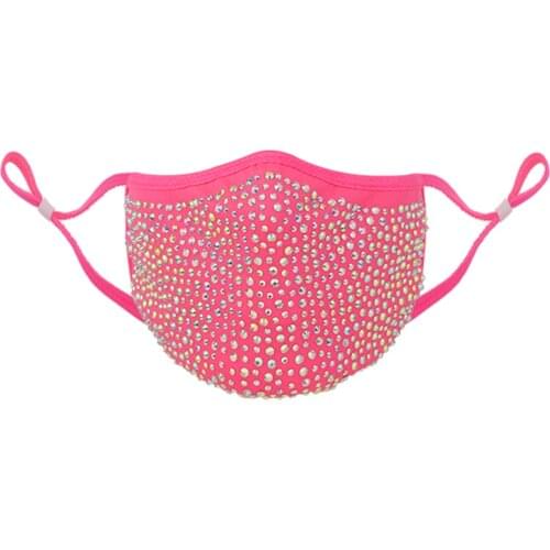 Masquerade Mask for Women Galloween Rhinestone Mardi Gras Elastic Reusable Washable Festival Jewelry Party Face Cover