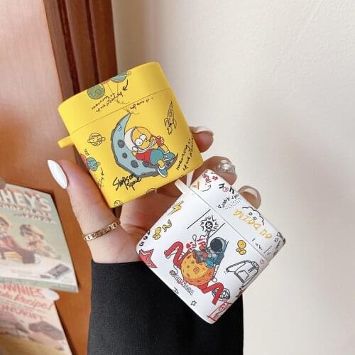 Soft PC Earphone Case For Xiaomi Air 2s /Air 2 Cover Cute Astronaut pattern Bluetooth Headset Protecte Charging Case Funda Capa