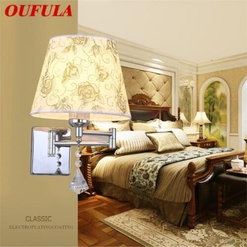 OUFULA Wall Lamps Contemporary LED Lights Simple Indoor Crystal Fixture For Home Bedside