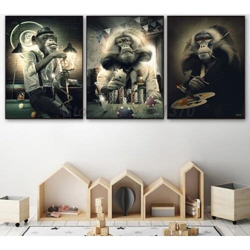 Sylvain Binet Poster Fictional Character Macaque Wall Art Canvas Painting Abstract Print Decorative Picture For Living Room Home