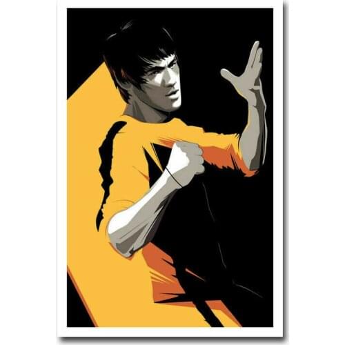 Bruce Lee Master Legend Kung Fu Star Wall Sticker Silk Poster Art Light Canvas Home Decoration