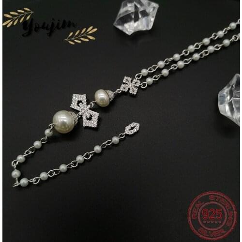 New style zircon pearl pendant adjustable necklace women luxury fashion Monaco exquisite 925 silver jewelry gift