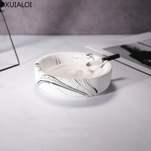 Nordic style homestay ashtray home decoration boyfriend gift simple office decoration Modern minimalist geometric cement ashtray