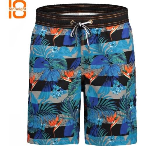 TENNEIGHT Quick Dry Mens Beach Pants Summer Surf Beach Shorts Sports Running gym Swimwear Swim Shorts Large Size with Lining