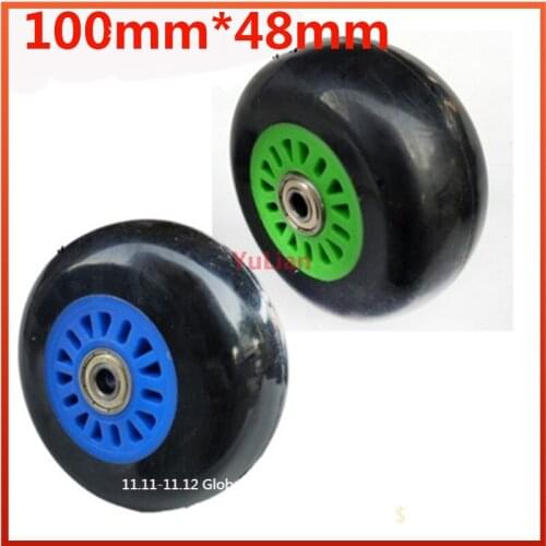 100 * 48mm PU wheel is suitable for scooter, childrens trolley, three wheeled trailer, caster brake wheel
