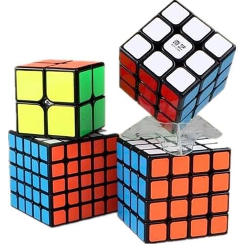Qiyi cube 4-cube Gift box set puzzle magic cube 3x3 pyramid 4 Pcs/Set QiYi 4x4x4 Magic Cube game cube for children boys toys