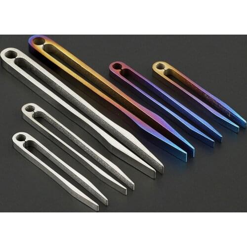 S/M/L Blue Titanium Alloy Portable Small Tweezers Silvery Mini Clip EDC Outdoor Tools