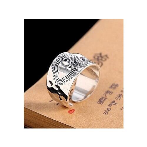 S925 silver distressed, lucky elephant matching ring, fashion retro womens ring