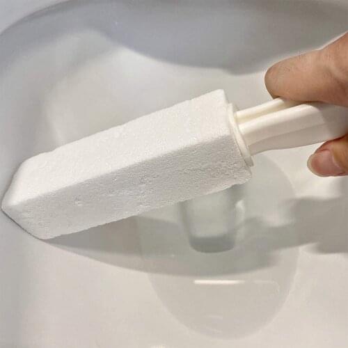 Pumice Stone Toilet Brush Cleaning Sponge Household Toilet Bowl Cleaner Limescale Stain Remover with Long Plastic Handle