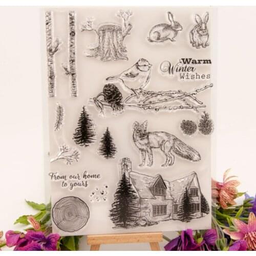 Winter Animals Silicone Clear Seal Stamp DIY Scrapbooking Embossing Photo Album M17D