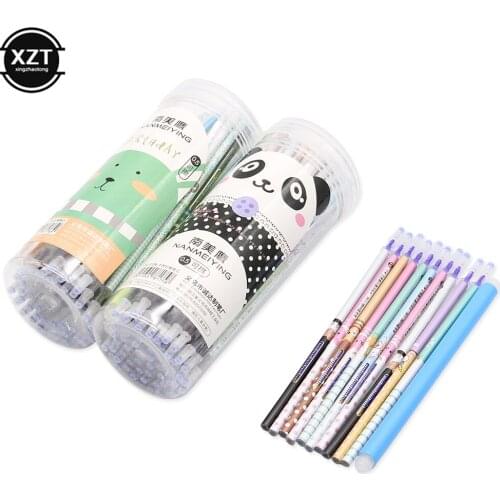 Erasable Gel Pens Stationery Office Accessories Kawaii Plush Cute Stationary Supplie 0.5mm Full Needle Tube Pens Childrens Gift