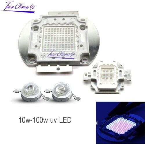 Tiaochongyi UV Purple High Power LED Chip 360Nm 375Nm 385Nm 395Nm 405Nm UVA UVB Lighting Beads 3 5 10 20 30 50 100 watts