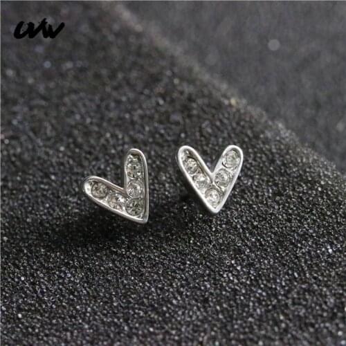 2pc Lovely Stainless Steel Copper Stud Earrings Heart Helix Daith Tragus Piercing Body Jewelry Women Accessories Brincos UVW239