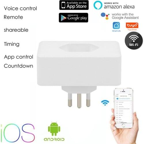 Tuya Wifi Smart Socket Brazil Plug 10/16A tuya/smart life APP Remote Control Voice Control Work With Alexa Google Home