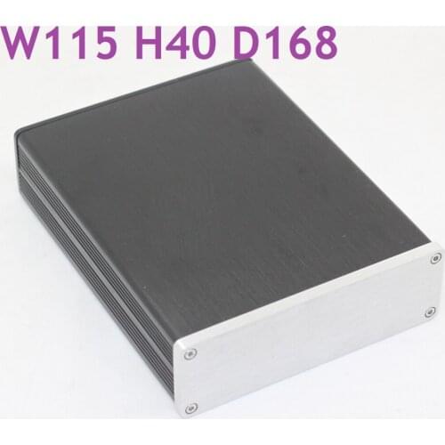 Mini Size Aluminum DIY Case Preamp Amplifier Housing Power Amplifier Supply Chassis PSU Amp Headphone Enclosure W115 H40 D168
