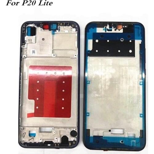 LCD Back Faceplate For Huawei P20 Lite/Nova 3E Front Frame Housing Middle Bezel Chassis + Sticker Glue Repair Parts