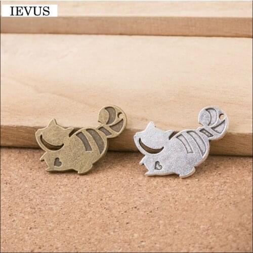 Factory price 20 Pieces/Lot 29mm*19mm antique bronze or silver plated animal cat charm palm civet charm for jewelry making