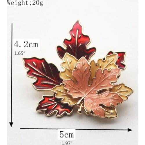 Winter Metal Maple Leaf Fashion Brooch Pins Retro Maple Leaf Exquisite Collar Enamel Lapel Pins Fashion Jewelry Unisex R7RF