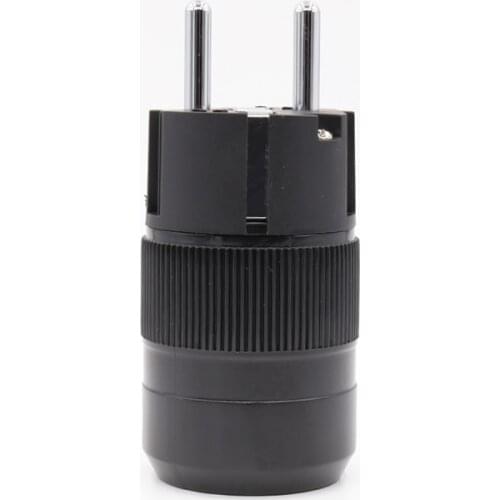 2pcs Brass EUR version Rhodium plated AC power plug Schuko power connector for audio power cable