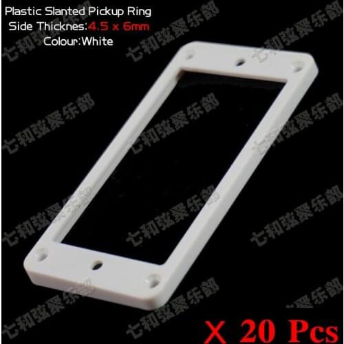 20 Pcs White Plastic Slanted Double Coil Electric Guitar Pickup Ring,Humbucker Frame Mounting Ring 4.5mmx6mm