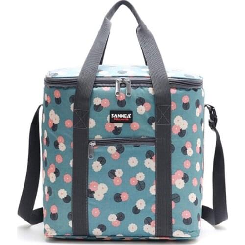 22 L Waterproof Cooling Handbag Cooler Vintage Refrigerator Portable Thermal Shoulder Messenger Insulation Travel Storage Bags