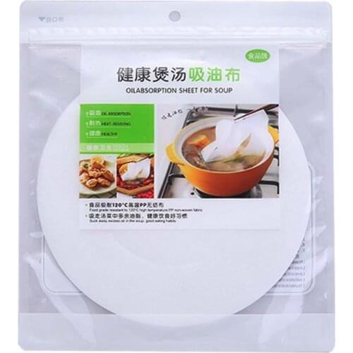 YYSD 30pcs Round Soup Oil Absorbing Paper Absorption Membrane Pads Kitchen Food Cook