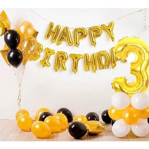 32 inch gold 1-9 number balloon birthday wedding decoration balloon garland helium kids Baby Shower Supplies soporte globos lote