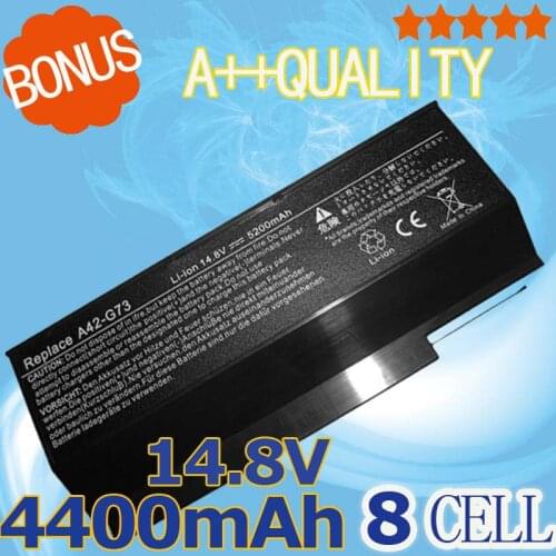 4400mAh 14.8V Laptop Battery for Asus vx7 A42-G73,G53,G73JH, G73JH-A2, G73JH-B1, G73JH-X1, G73JH-RBBX05, G73JW black