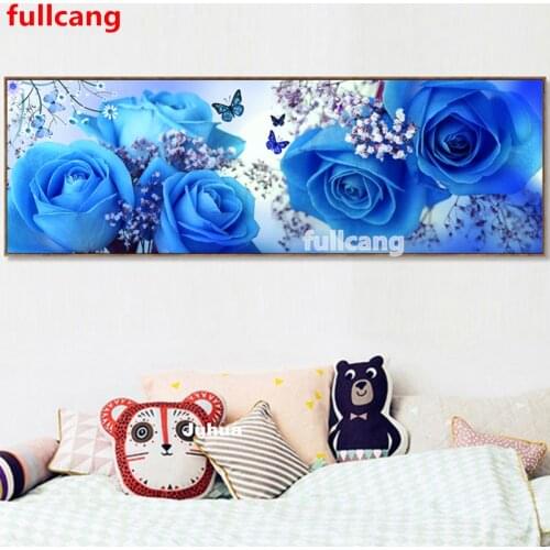 5D DIY Diamond Painting Dream Blue Rose butterfly Flowers abstract cross stitch mosaic square round diamond embroidery JX2174