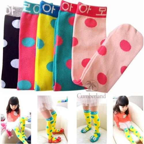 W122 Free shipping 1-8 year-old candy color dot cotton socks cute princess children socks autumn and winter